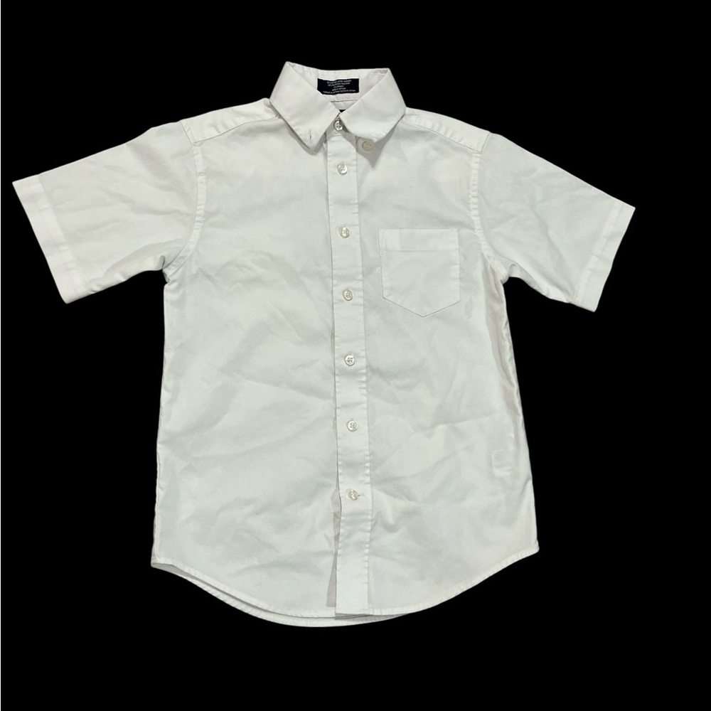 Boy’s Nautica white Oxford Shorts sleeve button down white shirt S(8)